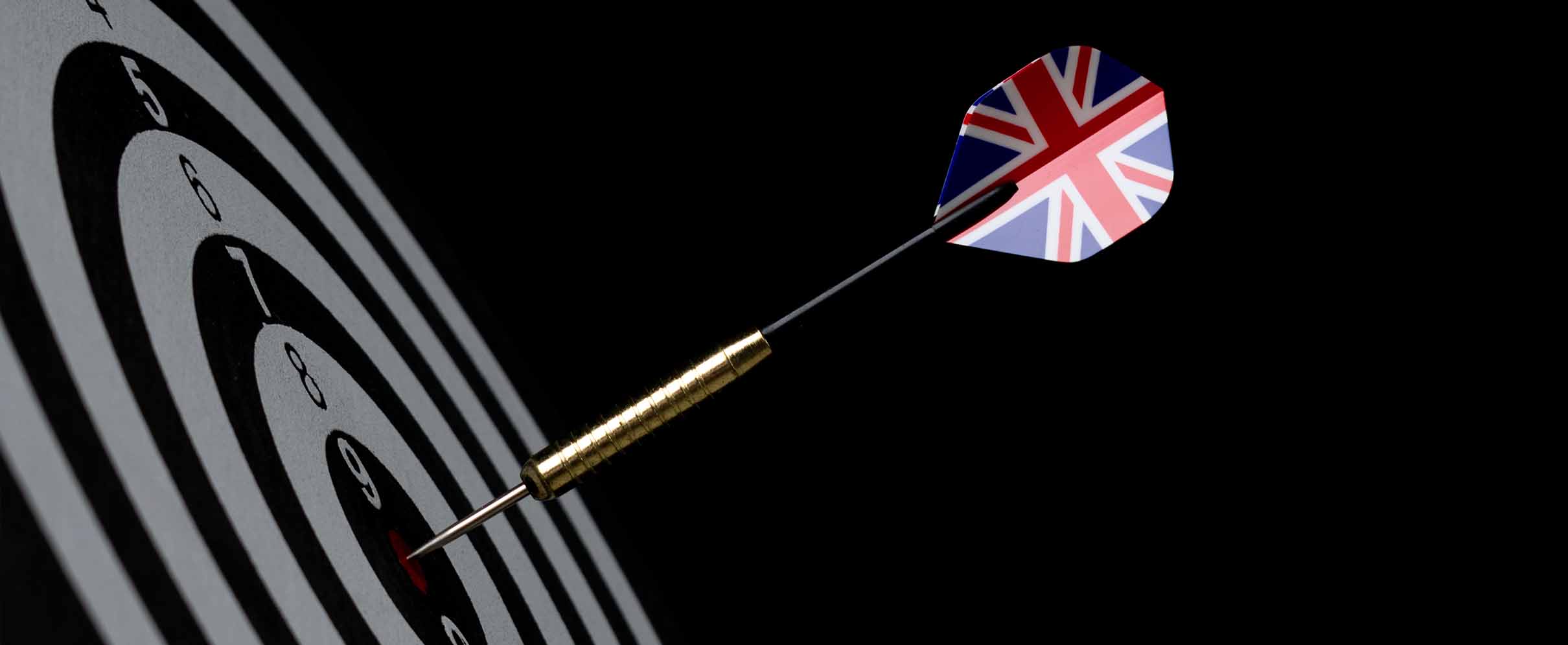  A dart with the British flag on its tail.